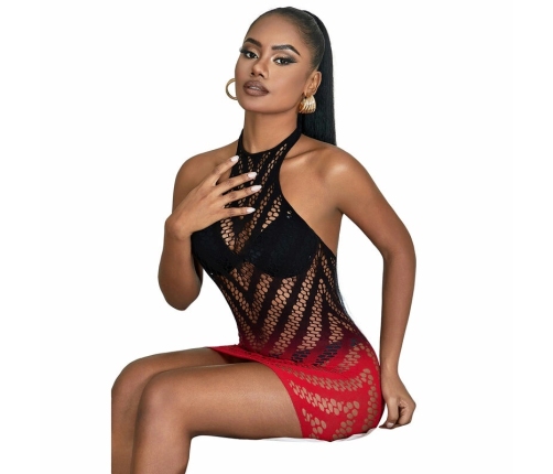 Subblime 952242 Red & Black Gradient Elastic Mesh Dress One Size