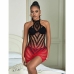 Subblime 952242 Red & Black Gradient Elastic Mesh Dress One Size