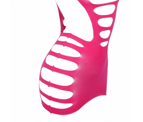 Subblime 952273 Pink Long Sleeve Fishnet Dress, Elastic, One Size