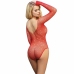Subblime 952303 Shiny Red Mesh Bodysuit Off-Shoulder One Size
