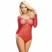 Subblime 952303 Shiny Red Mesh Bodysuit Off-Shoulder One Size