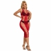Subblime 952327 Elegant Long Red Fishnet Dress - One Size, Flowing Fit