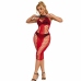Subblime 952327 Elegant Long Red Fishnet Dress - One Size, Flowing Fit