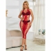 Subblime 952327 Elegant Long Red Fishnet Dress - One Size, Flowing Fit