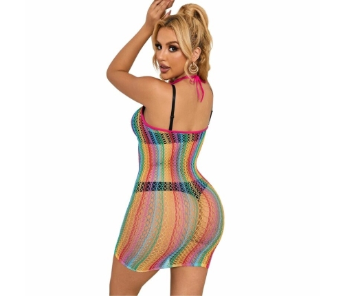 SUBBLIME - 952341 RAINBOW FISHNET DRESS ONE SIZE
