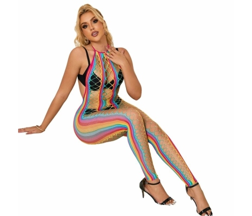 Subblime 952358 Rainbow Mesh Halter Neck Dress One Size