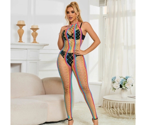 Subblime 952358 Rainbow Mesh Halter Neck Dress One Size