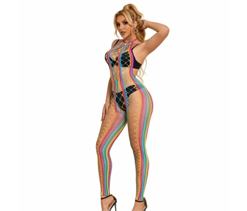 Subblime 952358 Rainbow Mesh Halter Neck Dress One Size