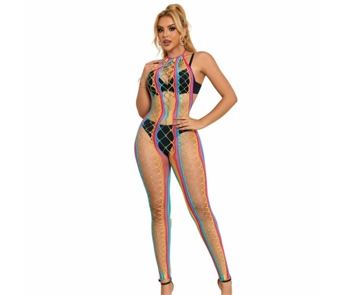 Subblime 952358 Rainbow Mesh Halter Neck Dress One Size