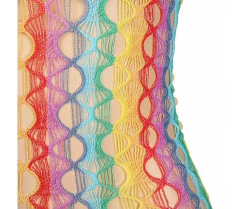 Subblime 952365 Rainbow Off-Shoulder Fishnet Dress, One Size