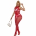 Subblime 952372 High Neck Red Fishnet & Lace Bodystocking One Size