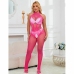 Subblime 952389 Pink Fishnet High Neck Lace Bodysuit One Size