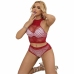 Subblime 952402 Two-Piece Fishnet Set with Pink Rhinestones, One Size