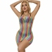 Subblime 952457 Rainbow Off-Shoulder Fishnet Dress, One Size