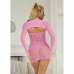 Subblime 952471 Pink Fishnet Mini Dress One Size Seamless Design