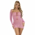 Subblime 952471 Pink Fishnet Mini Dress One Size Seamless Design