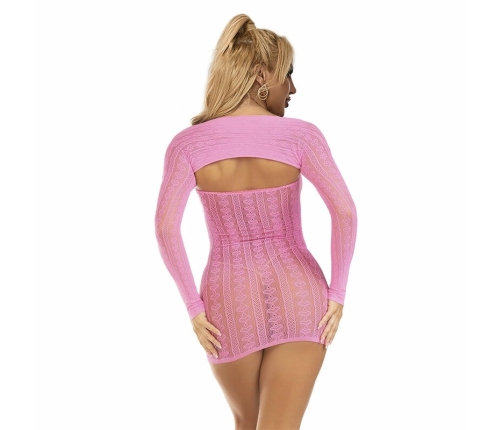 Subblime 952471 Pink Fishnet Mini Dress One Size Seamless Design