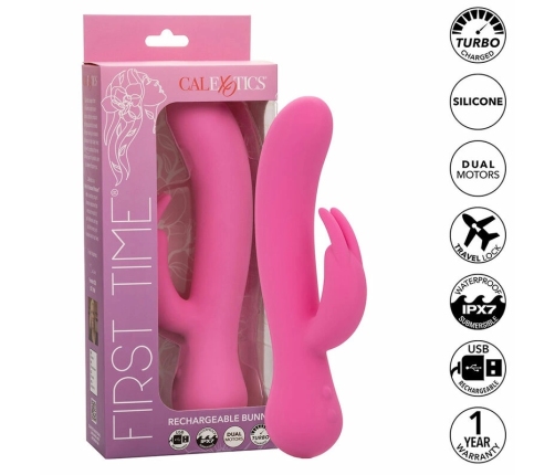CALEXOTICS - FIRST TIME VIBRADOR RABBIT RECARGABLE ROSA