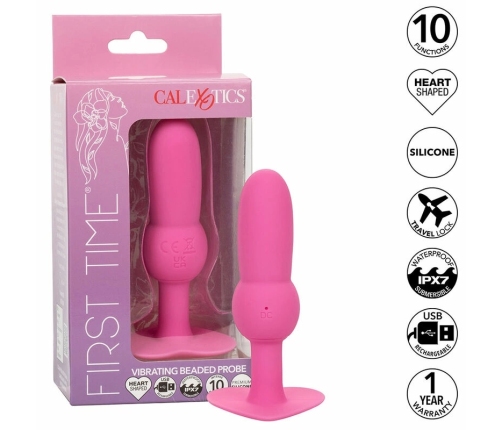 CALEXOTICS - FIRST TIME ANAL PLUG BEADED PROBE 10 VIBRATIONS PINK