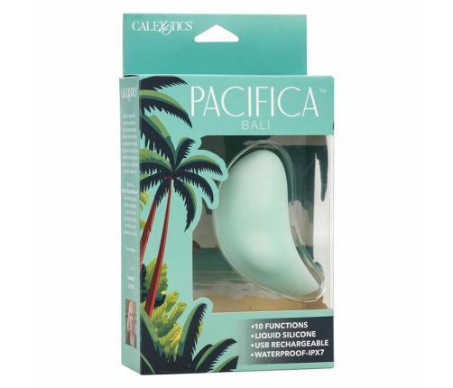 CalExotics Pacifica Bali Curved Silicone Stimulator 10 Functions Aqua