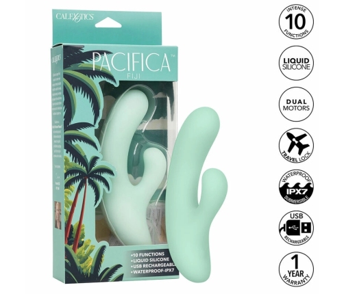 CalExotics Pacifica Fiji Dual Motor G-Spot Stimulator Aqua Silicone