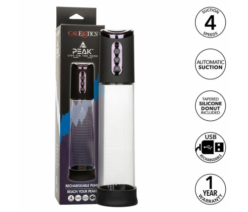 CalExotics Peak 4-Speed Rechargeable Intimate Enhancement Pump Black