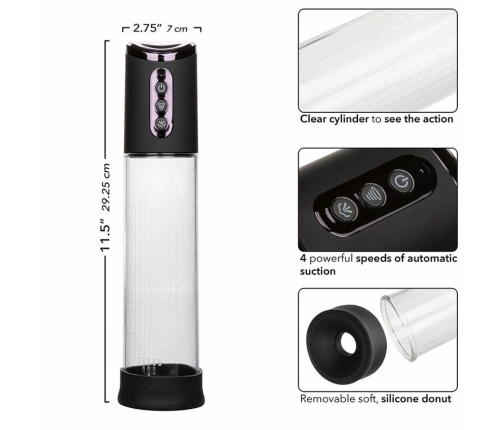 CalExotics Peak 4-Speed Rechargeable Intimate Enhancement Pump Black