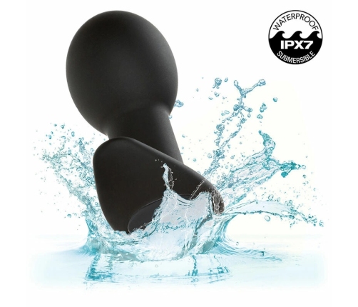 CalExotics Rock Bottom Silicone Black Vibrating Plug 10 Modes USB Rechargeable