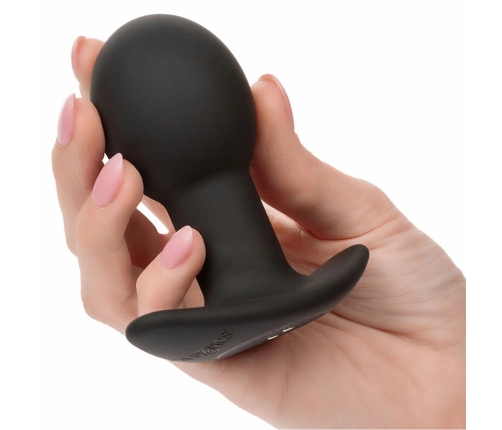 CalExotics Rock Bottom Silicone Black Vibrating Plug 10 Modes USB Rechargeable