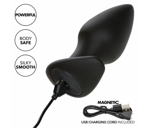 CalExotics Rock Bottom Silicone Intimate Plug 10 Vibrations Black