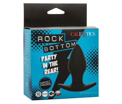CalExotics Rock Bottom Silicone Intimate Plug 10 Vibrations Black