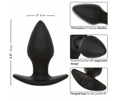 CalExotics Rock Bottom Silicone Intimate Plug 10 Vibrations Black