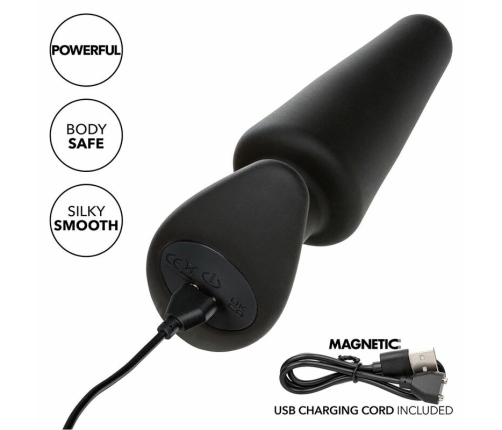 CalExotics Rock Bottom Tapered Silicone Black Plug 10-Mode USB Rechargeable