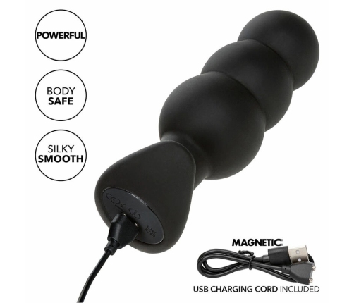 CalExotics Rock Bottom Beaded Silicone Probe 10-Mode Black Rechargeable