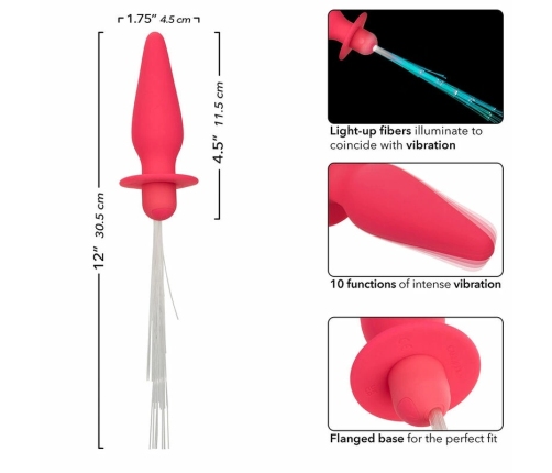 CalExotics Southern Lights Light-Up Silicone Plug 10 Modes Pink
