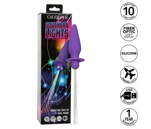 CalExotics Southern Lights Silicone Light-Up Intimate Plug Purple 10 Modes