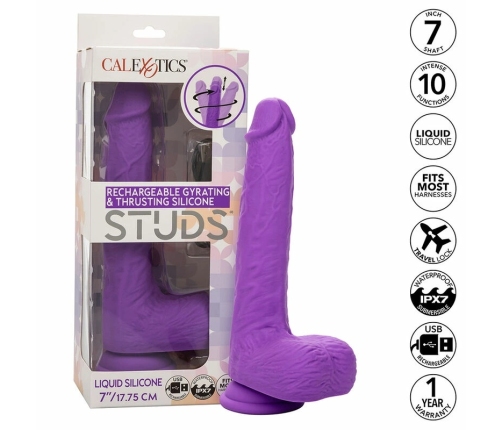 CalExotics Studs Rechargeable Rotating Silicone Device 10 Modes Purple