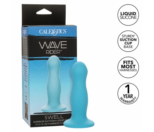 CalExotics Wave Rider Swell Blue Anal Plug Liquid Silicone 12 cm