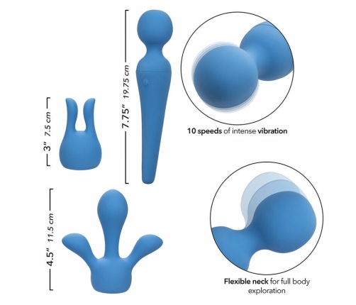 CalExotics Couture Collection Wand Kit Blue - 10-Speed Silicone Massager