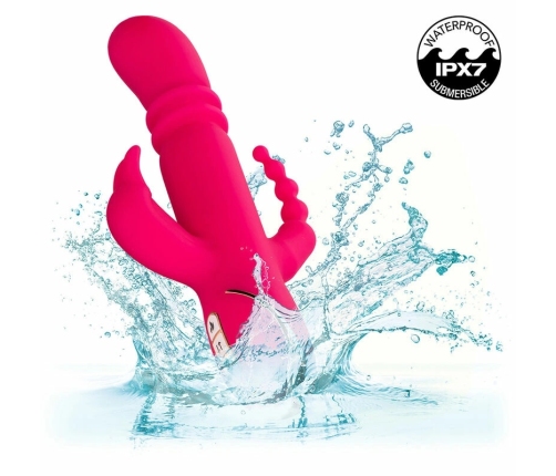 CalExotics Jack Rabbit Signature Heated Silicone Triple Fantasy Pink