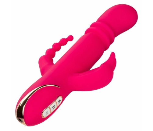 CalExotics Jack Rabbit Signature Heated Silicone Triple Fantasy Pink