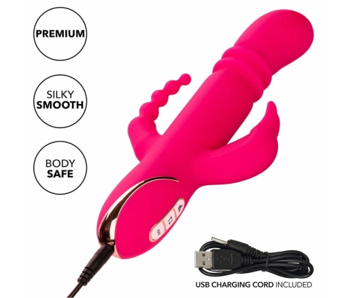 CalExotics Jack Rabbit Signature Heated Silicone Triple Fantasy Pink