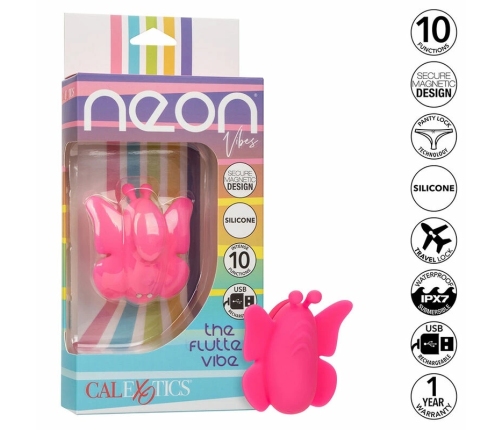 CalExotics Neon Vibes Flutter Vibe Pink - 10-Mode Intimate Apparatus