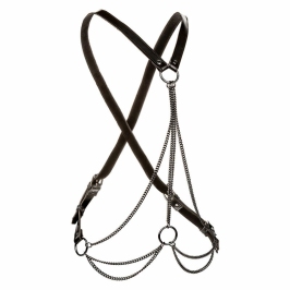 CalExotics Euphoria Multi-Chain Harness Premium Vegan Leather Black