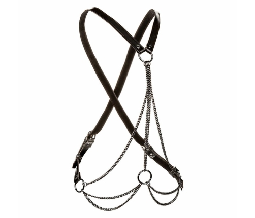 CalExotics Euphoria Multi-Chain Harness Premium Vegan Leather Black