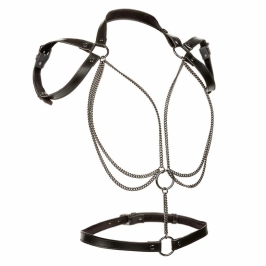 CalExotics Euphoria Multi-Chain Halter Harness Premium, Adjustable Vegan Leather