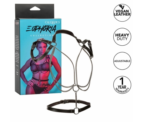 CalExotics Euphoria Multi-Chain Halter Harness Premium, Adjustable Vegan Leather