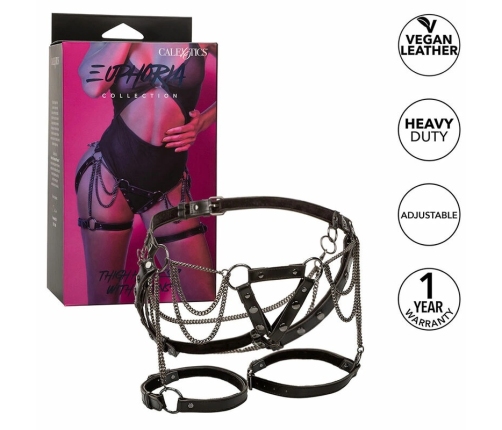 CalExotics Euphoria Multichain Thigh Harness Premium Adjustable Vegan Leather