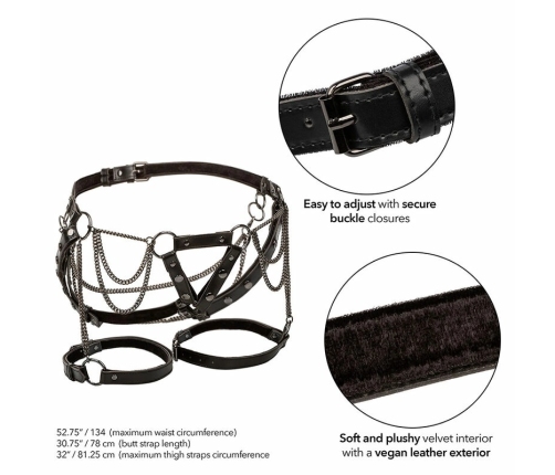 CalExotics Euphoria Plus Size Premium Thigh Harness with Chains