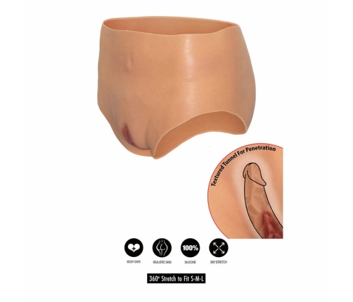 HIDDEN DESIRE ALTER EGO High Waist Silicone Open Brief S-M-L Flesh